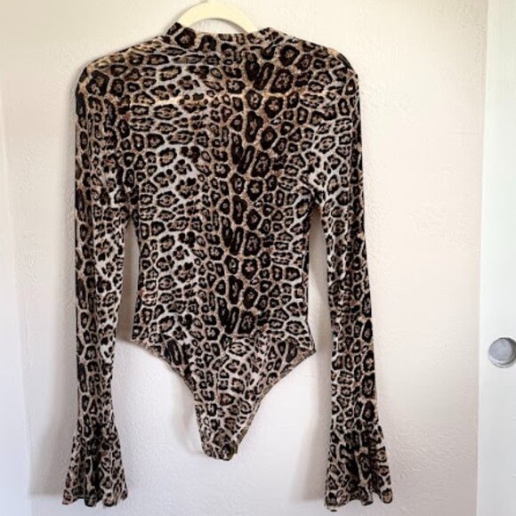 Fashion Nova Cheetah Print Sheer Bodysuit - Picture 2 of 4